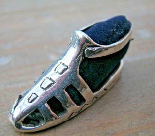 Antique Style English Hallmarked Sterling Silver Baby Sandal - Shoe Pin Cushion