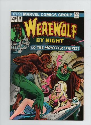 Werewolf By Night 14 - Lo The Monster Strikes - (grade 8.  5) 1974