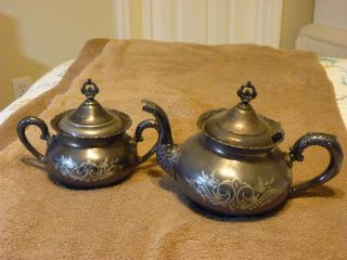 Antique Van Berch Silver Plate Co.  - Rochester,  Ny Quadruple Plate Teapot W/ Sugar