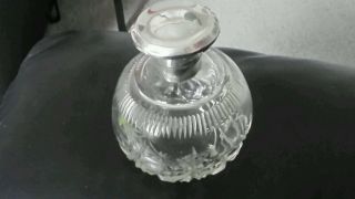 Hallmarked Silver Top Cut Glass Perfume Bottle Birmingham 1922