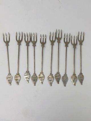 Set Of Vintage Sri Lanka Sterling Souvenir Forks