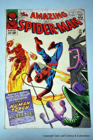 Spiderman 21 Marvel Comic Book G - Vg 2nd Appearance The Beetle Key