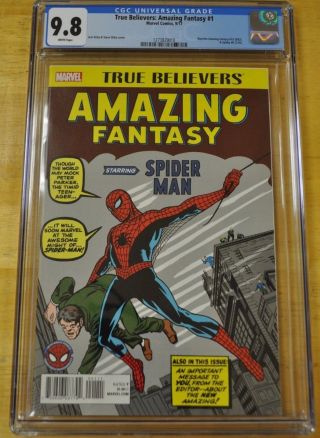 True Believers Fantasy 15 Cgc 9.  8 Nm/m 1st Spider - Man Stan Lee Story