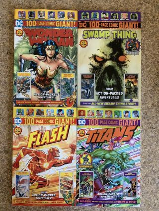 Walmart Dc 100 Page Giant 1 Set - Wonder Woman - Flash - Titans - Swamp Thing