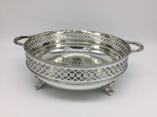 Vintage Early 20th Century Epns Silver Plate Handled Serving Fruit Dish Bowl