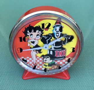 Betty Boop And Pudgy Animated Alarm Clock Vintage 1983 Kfs,  & Great