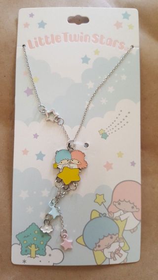 Little Twin Stars Dangle Necklace Official Sanrio Jewelry Unico Care Bears