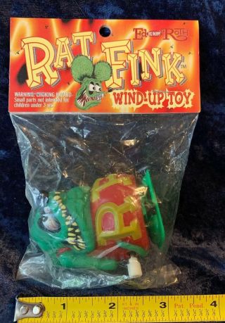 2001 Rat Fink Wind - Up Toy 3 " Ed Big Daddy Roth In Package Hot Rod