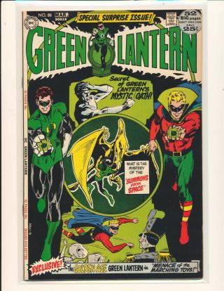 Green Lantern 88 - Neal Adams Cover & 1 Pg Art Vf Cond.  Writing On Back Cover
