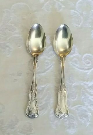 Set Of 2 Reed & Barton Kings (silverplate,  1985) Demitasse Spoons