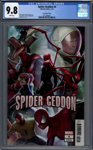 Spider - Geddon 4 Inhyuk Lee Variant Cover Spider - Man Spider - Gwen Cgc 9.  8