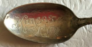 Heavy Sterling Silver Souvenir Spoon From Kansas City Circa 1900