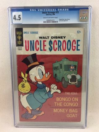 Walt Disney Uncle Scrooge 73 Gold Key 1968 Cgc 4.  5 C - Ow