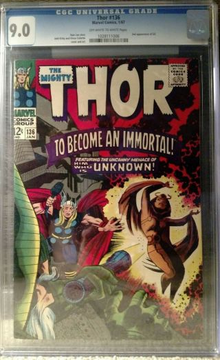 Thor 136 Cgc 9.  0 Hard To Find In