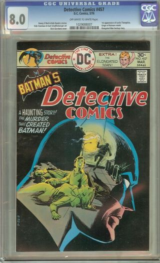 Detective Comics 457 Cgc 8.  0 Batman 1st Leslie Thompkins