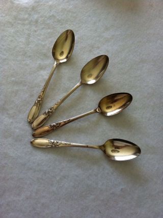 Oneida " White Orchid " Community Tea Spoons Set Of Four (4)