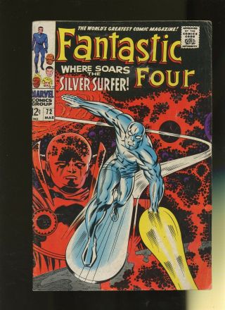 Fantastic Four 72 Vg,  4.  5 1 Book Marvel 1968,  Where Soars The Silver Surfer