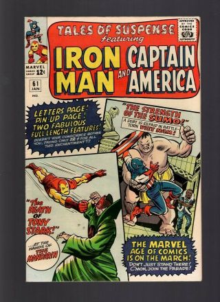 Tales Of Suspense 61 Fn/ Vfn Jack Kirby Art Ironman,  Captain America