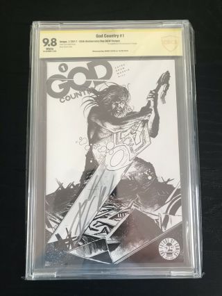 God Country 1 Cbcs Ss 9.  8 Blind Box Rare B&w Variant Signed By Donny Cates