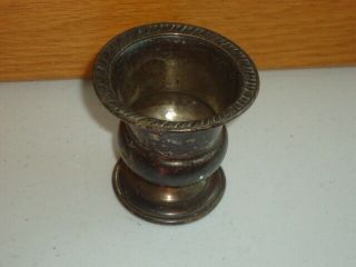 Antique Vintage Sterling Silver Mini Vase Pedistal Salts Marked Tarnish Table
