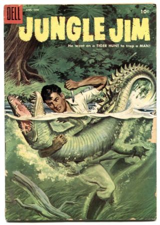 Jungle Jim 5 1955 - Dell Comic Alligator Cover Vg -