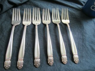 Holmes And Edwards By Is Danish Princess Set Of 6 (four) 6 3/4 " Salad Forks