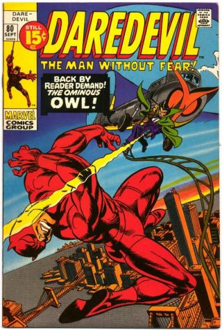 Daredevil 80 Owl Gil Kane Gene Colan Tom Palmer Marvel Bronze Age 1971 Bin