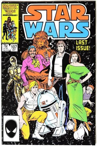 S600.  Star Wars 107 By Marvel Comics 8.  5 Vf,  (1986) Final Issue,  Low Print Run
