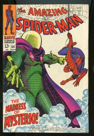 Spider - Man 66 Very Good - 3.  5 Mysterio 1968 Marvel Comics