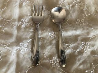 Oneida Community Tudor Plate Queen Bess Ii Baby Set (fork And Spoon)