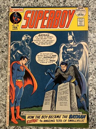Superboy 182 7.  5 Vf - 52 Pages Orgin Of Superman And Batman Meeting Htf Solid