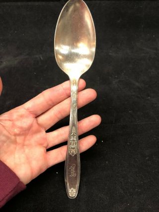Vintage 1847 Rogers Bros Vintage Silver Plate Serving Spoon " Ambassador "