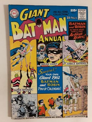 Batman Annual 2 (fn 6.  0) 1961 Giant 80 Pages 1962 Pin - Up Calendar Silver Age