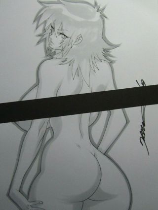 Death Vertigo Girl Sexy Busty Sketch Pinup - Daikon Art