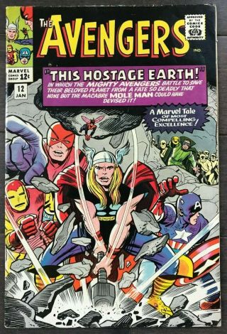 Avengers 12 Fn/vf Stan Lee Story And Jack Kirby Cover L@@k