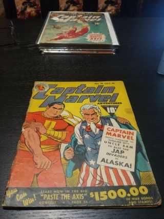 Captain Marvel Adventures 16 (10/42) (wwii Cover By C.  C.  Beck) (g)