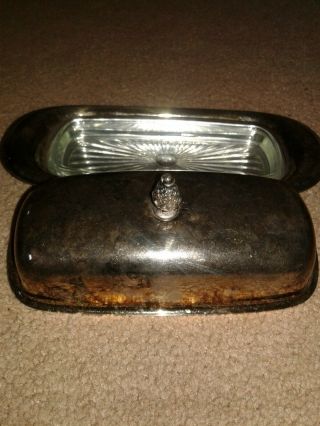 Vintage Antique Sterling Silver Butter Dish / Needs Shined