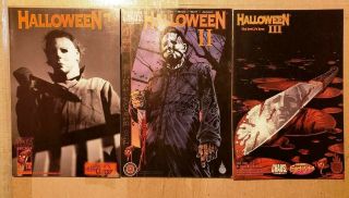 Halloween I Ii Iii Horror Comics Set Chaos Variant 2001 1 2 3 Michael Myers Wow