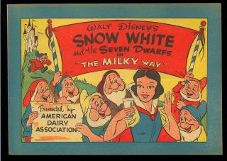 Snow White “milky Way” Nn Walt Disney Giveaway Comic 1955 Vf,