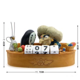 Studio Ghibli Spirited Away Perpetual Calendar No Face Man Yubaba Figure Toy