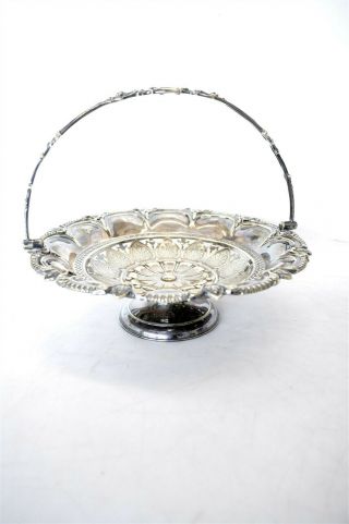 Vintage Silverplate Fruit Basket With Ornate Design & Open Work Tableware Fork
