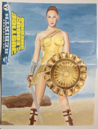 Comic Cover Sketch Painting 1/1 Gal Gadot Wonder Woman By Kevin Munroe