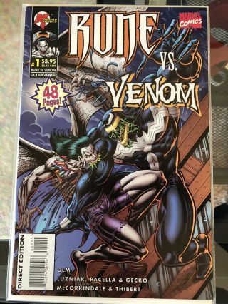 Rune Vs Venom 1 - 1995 Nm - 9.  2 Marvel / Malibu 1st Winged Venom
