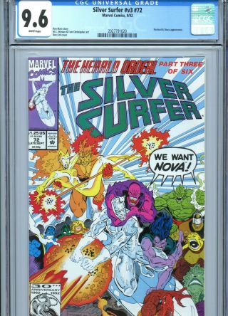 Silver Surfer V3 72 Cgc 9.  6 White Pages Marvel Comics 1992