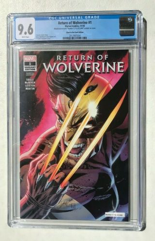 Return Of Wolverine 1 Cgc 9.  6 J Scott Campbell Nycc Glow In The Dark Limited