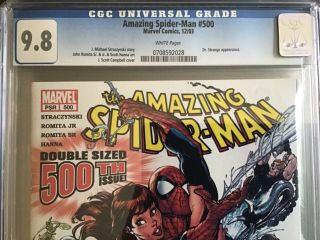 Spider - Man 500 Cgc 9.  8 Nm/mt White Pages - Dr.  Strange Appears