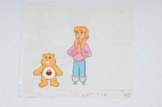 The Care Bears Movie 1985 Nelvana Animation Cel Kim And Secret Bear