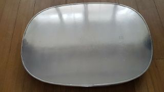 Large Chased English Silver Plate On Copper Tray With Galleried Edge 43cms 4