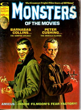 Monsters Of The Movies 8 Aug 1975 Barnabas Collins & Peter Cushing Cover