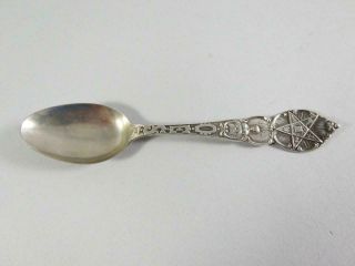 Sterling Silver Souvenir Spoon - Order Of The Eastern Star Oes - 5 1/8 "